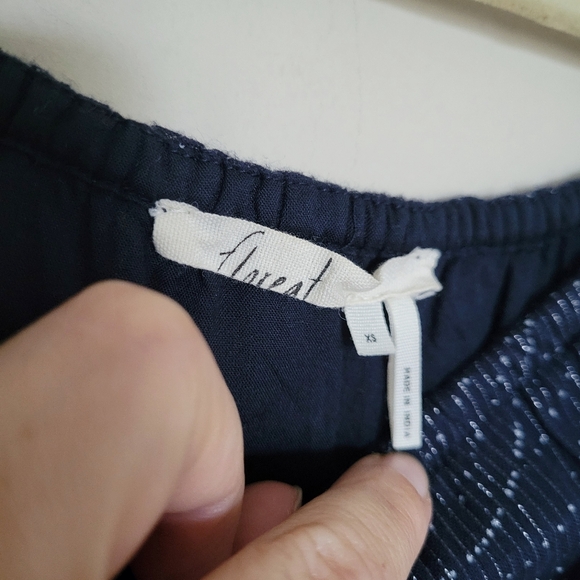 Anthropologie Floret Starlit Off-The-Shoulder Top in BLUE MOTIF - Picture 8 of 9